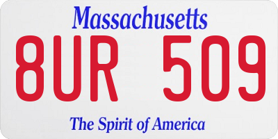 MA license plate 8UR509