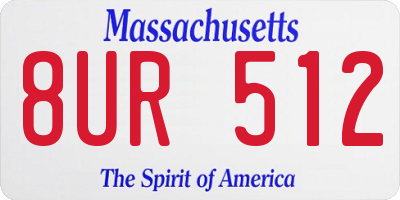MA license plate 8UR512