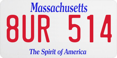 MA license plate 8UR514
