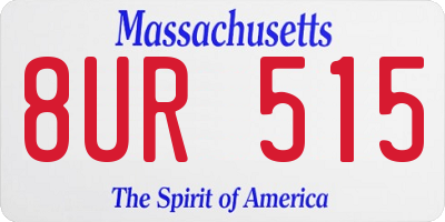 MA license plate 8UR515