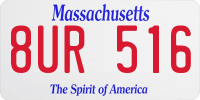 MA license plate 8UR516