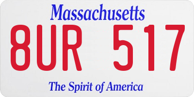 MA license plate 8UR517