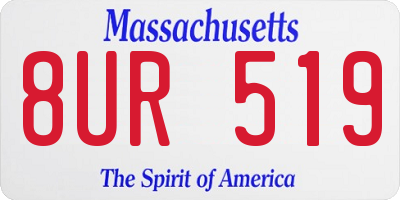 MA license plate 8UR519