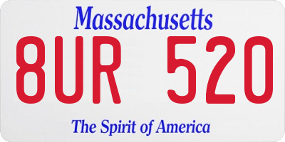 MA license plate 8UR520