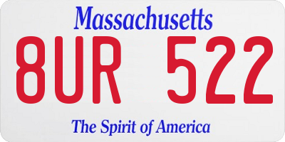 MA license plate 8UR522