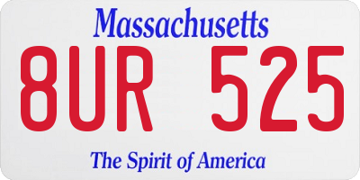 MA license plate 8UR525