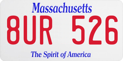 MA license plate 8UR526