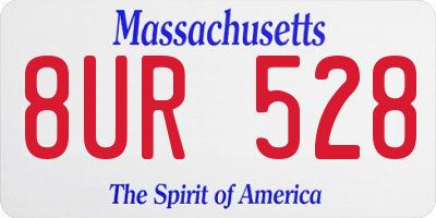 MA license plate 8UR528