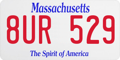 MA license plate 8UR529