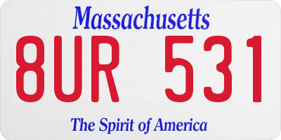 MA license plate 8UR531