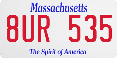MA license plate 8UR535