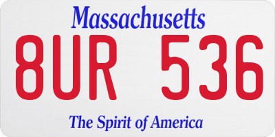 MA license plate 8UR536