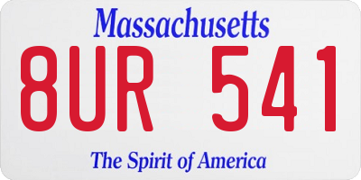 MA license plate 8UR541