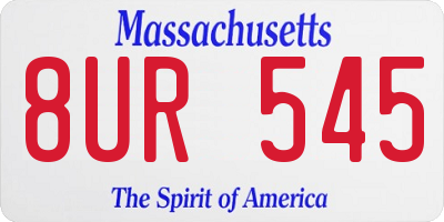MA license plate 8UR545