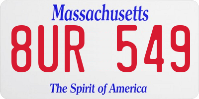 MA license plate 8UR549