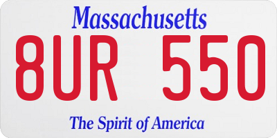 MA license plate 8UR550