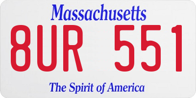 MA license plate 8UR551
