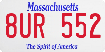 MA license plate 8UR552