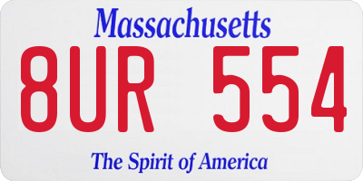 MA license plate 8UR554