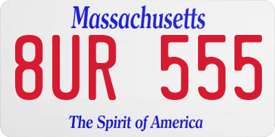 MA license plate 8UR555