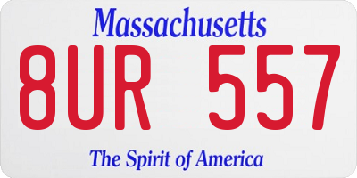 MA license plate 8UR557