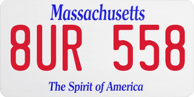 MA license plate 8UR558