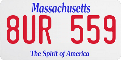 MA license plate 8UR559