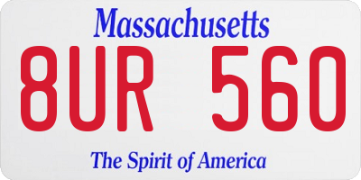 MA license plate 8UR560