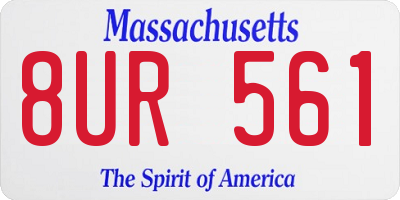 MA license plate 8UR561