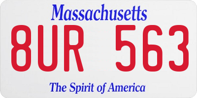MA license plate 8UR563
