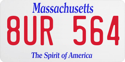 MA license plate 8UR564
