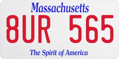 MA license plate 8UR565