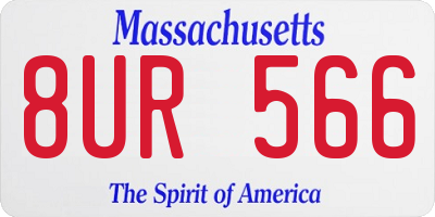 MA license plate 8UR566