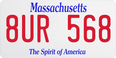 MA license plate 8UR568