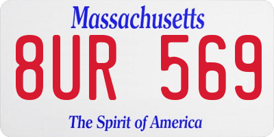 MA license plate 8UR569