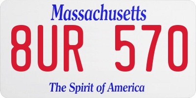 MA license plate 8UR570