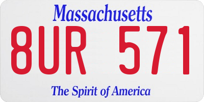 MA license plate 8UR571