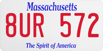 MA license plate 8UR572