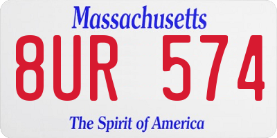 MA license plate 8UR574