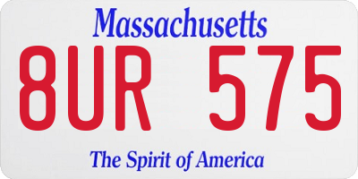 MA license plate 8UR575