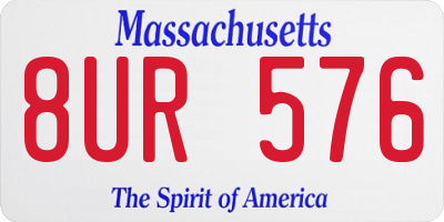 MA license plate 8UR576