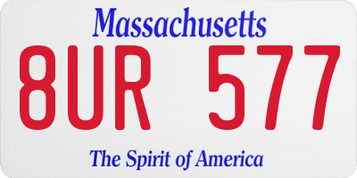 MA license plate 8UR577