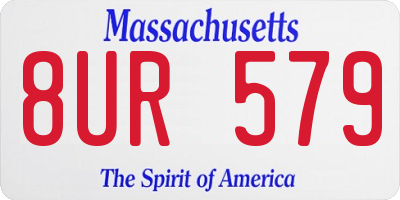 MA license plate 8UR579
