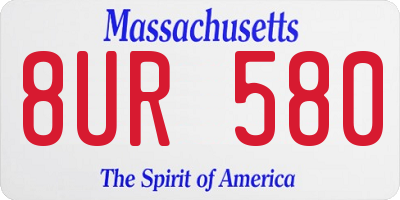 MA license plate 8UR580