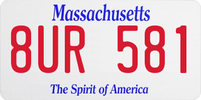 MA license plate 8UR581