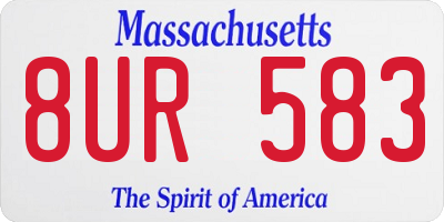 MA license plate 8UR583