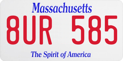 MA license plate 8UR585