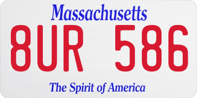 MA license plate 8UR586