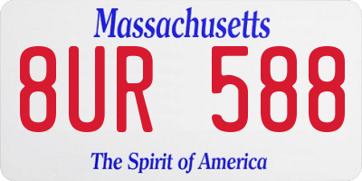 MA license plate 8UR588