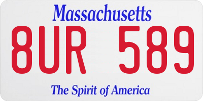 MA license plate 8UR589